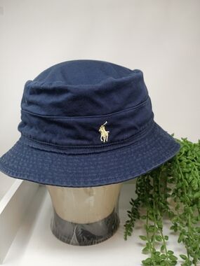 Polo by Ralph Lauren Navy Bucket Hat with Gold Pony